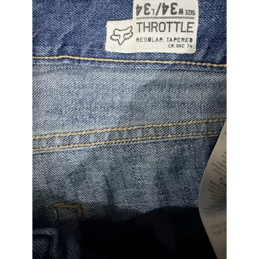 FOX RACING THROTTLE JEANS MENS 34 TAPERED 32 INSEAM